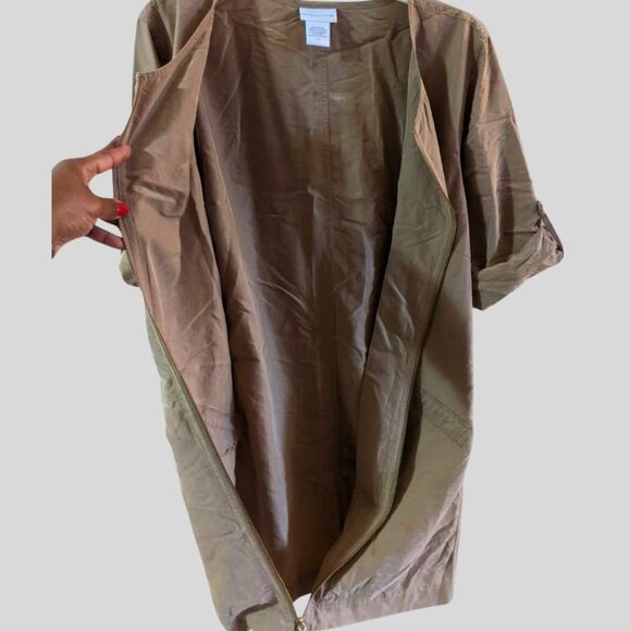 Soft Surroundings Utility Dress XS Tan Zip Front Pockets Casual Relaxed Fit - Picture 9 of 12